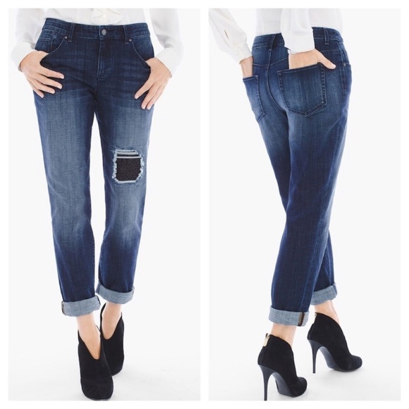 chico's platinum denim boyfriend jeans